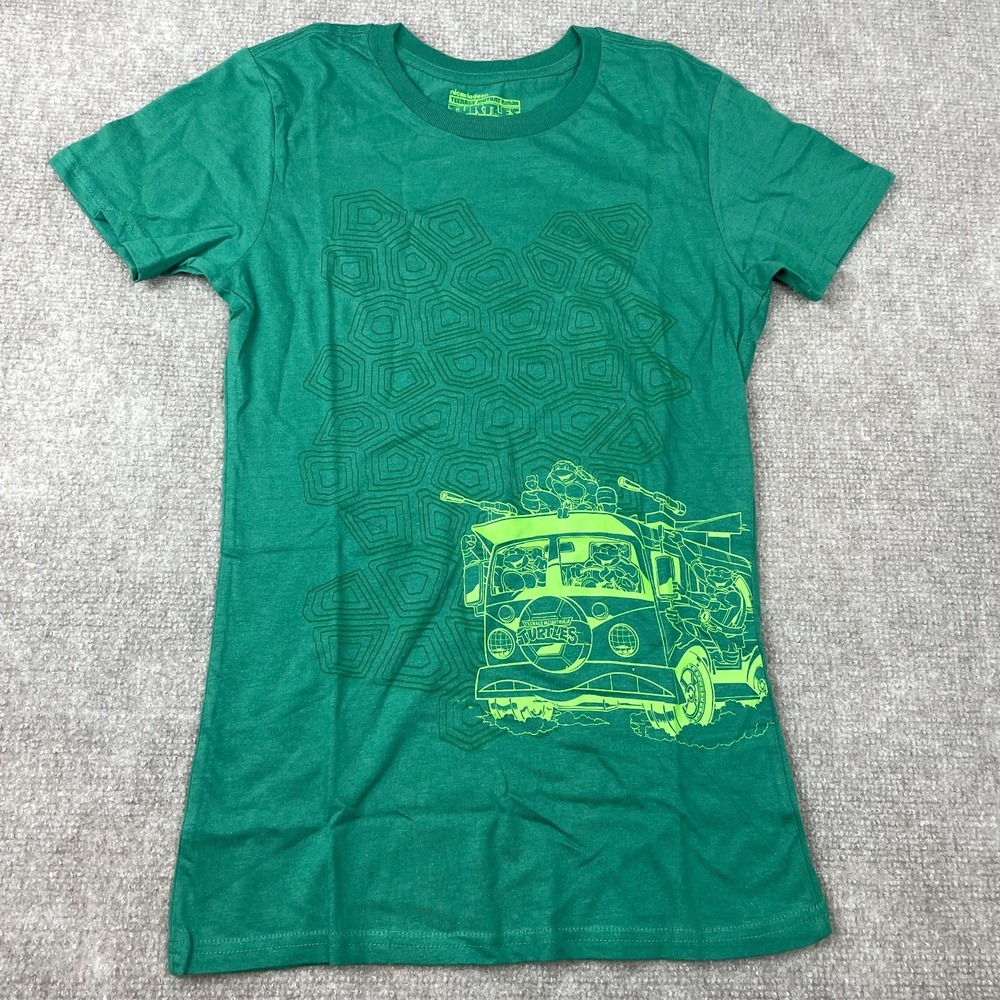 Loot Wear Exclusive T Shirt Womens Medium Green Teenage Mutant Ninja Turtles Van